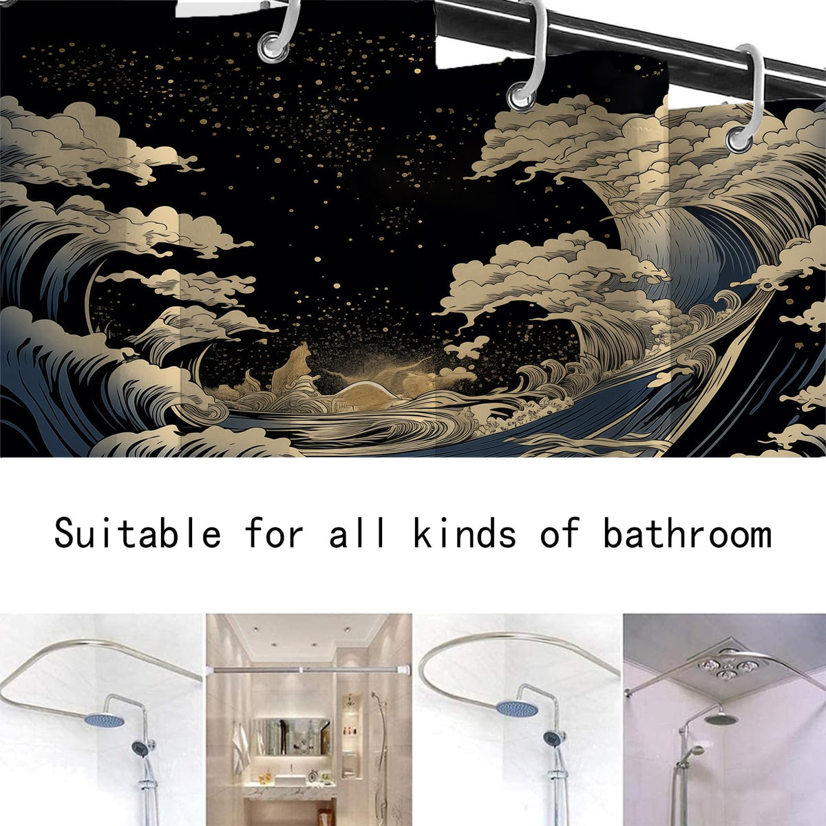 DLTAY Anime Shower Curtain multipurpose use as room divider or travel curtain