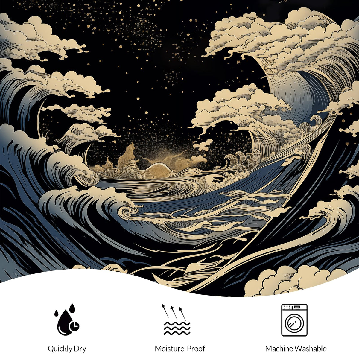 DLTAY Anime Shower Curtain soft polyester fabric offers quick drying