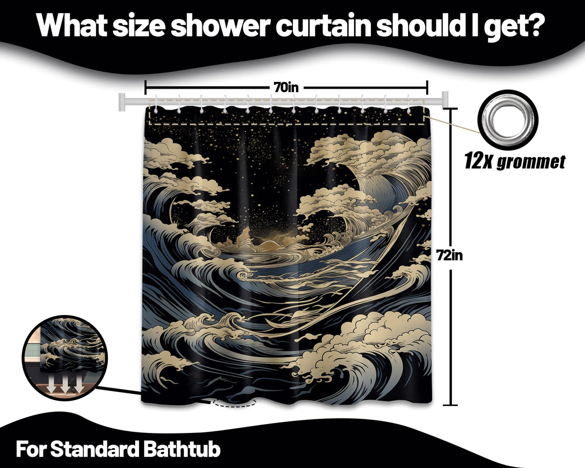 DLTAY Anime Shower Curtain waterproof design keeps bathroom dry