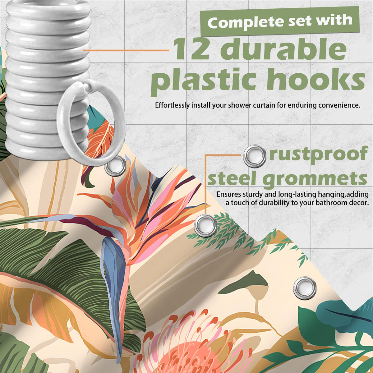 DLTAY monstera leaf pattern curtain for tropical look