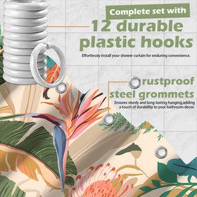 DLTAY monstera leaf pattern curtain for tropical look