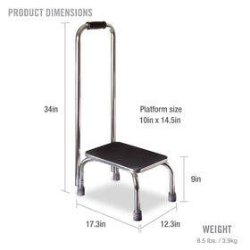 DMI step stool with a 9-inch step height for easy climbs.