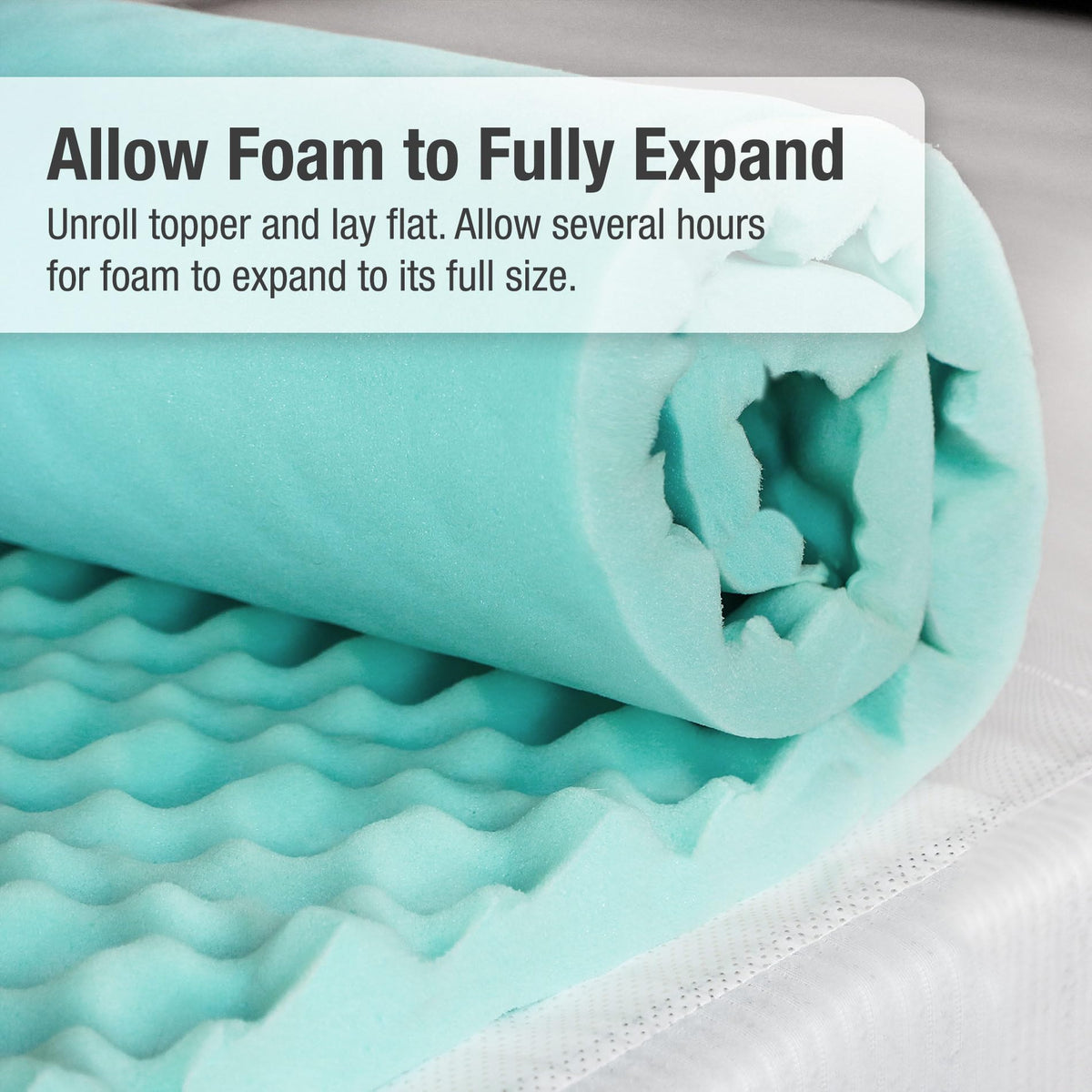 DMI travel-ready topper rolls compactly for guest rooms or trips.