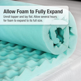 DMI twin-size 33 x 72-inch topper ready to fit beds.