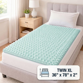 DMI Twin XL topper close up showing textured foam for improved air circulation
