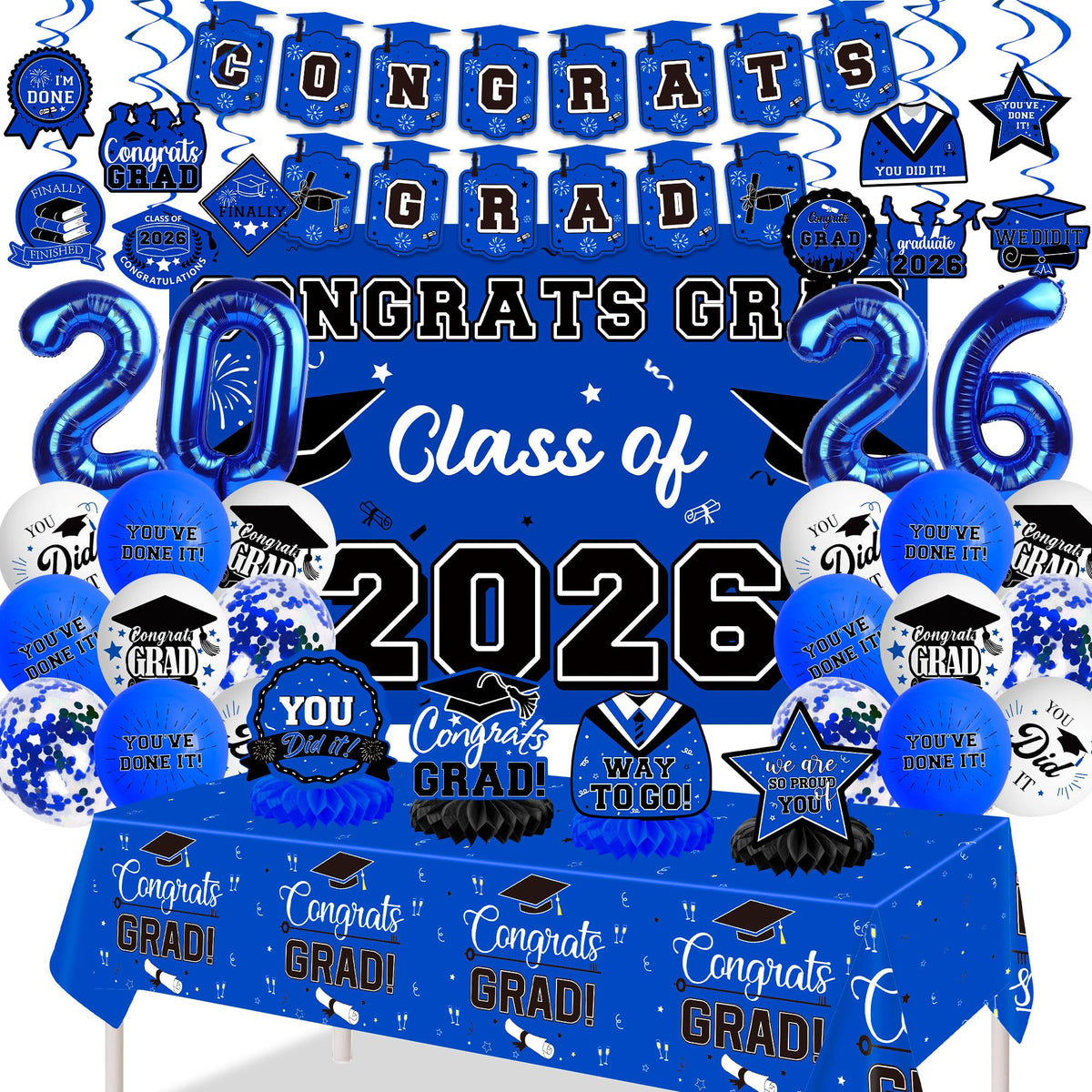 DMIGHT congrats grad banner decor for photo backdrop