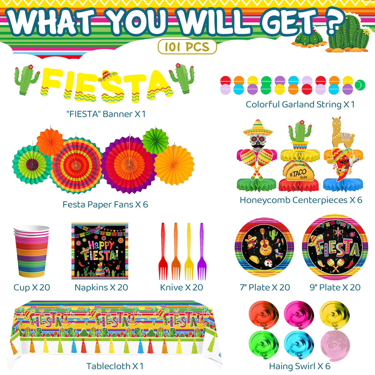 DMIGHT Fiesta paper fans brighten ceiling decor