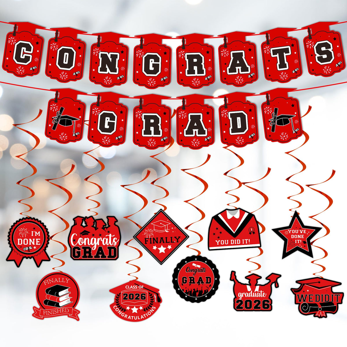 DMIGHT Graduation decor set offers a cohesive, ready-to-use party solution