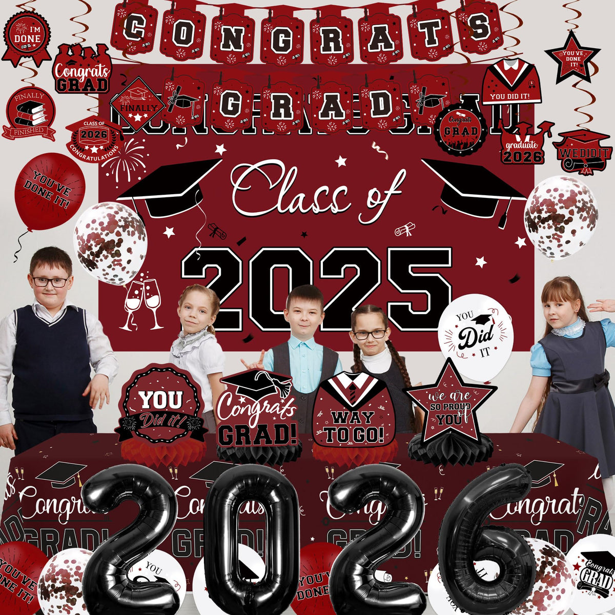 DMIGHT graduation tablecloth protects tables and elevates setup.