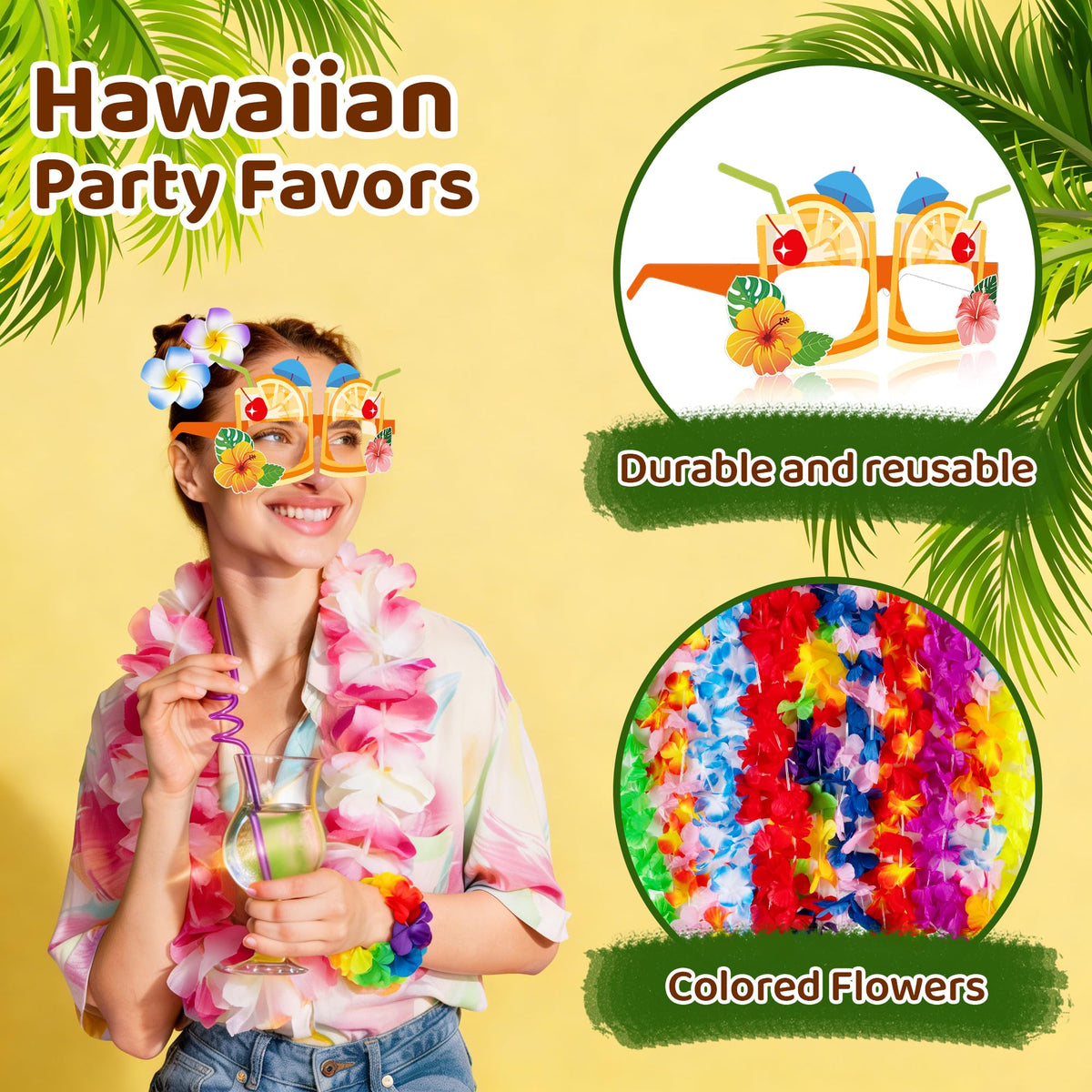 DMIGHT Hawaiian flower hair clips suitable for adults and kids.