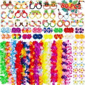 DMIGHT lei for luau 80-pack with soft petals for comfortable wear.