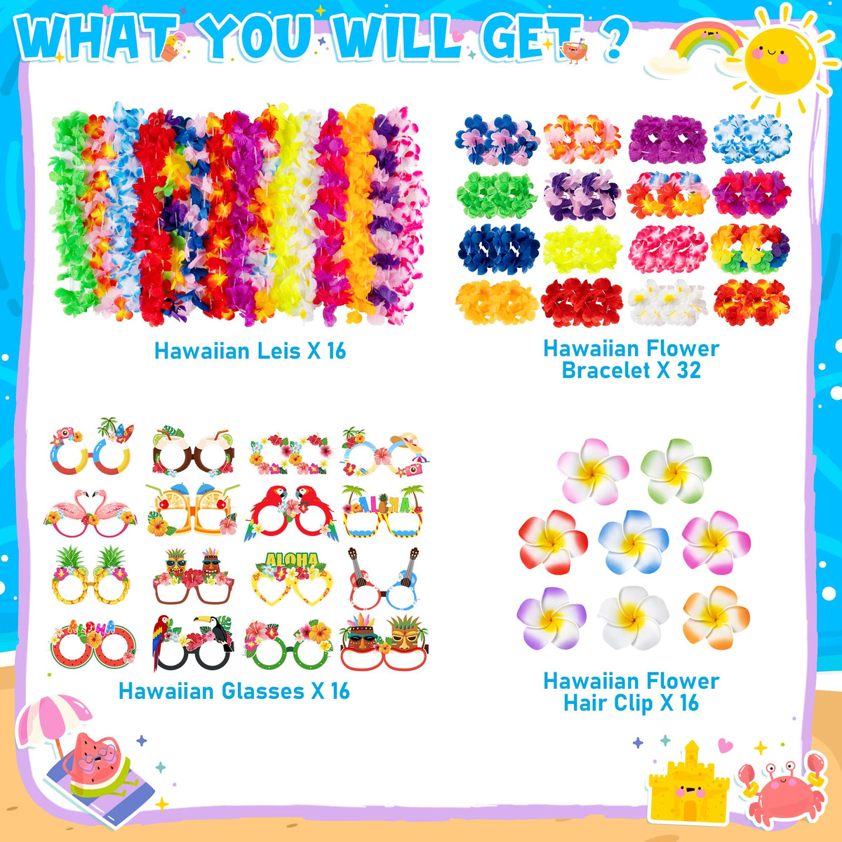 DMIGHT luau paper glasses for lightweight, safe beach party photos.