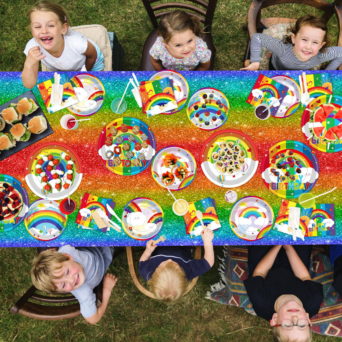 DMIGHT rainbow cups offer leak-resistant servings with cheerful vibes.