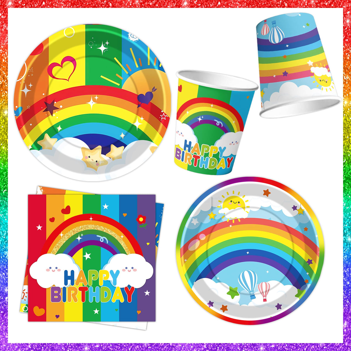 DMIGHT rainbow plates 7-inch ideal for appetizers and desserts.