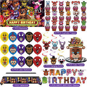 DMORED Freddy's backdrop scene, lively Freddy’s themed party backdrop for memorable shots