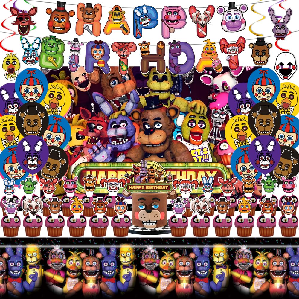 DMORED Freddy's banner display, vibrant birthday focal point for photos and party ambiance