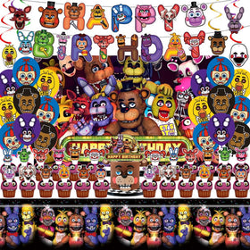DMORED Freddy's banner display, vibrant birthday focal point for photos and party ambiance