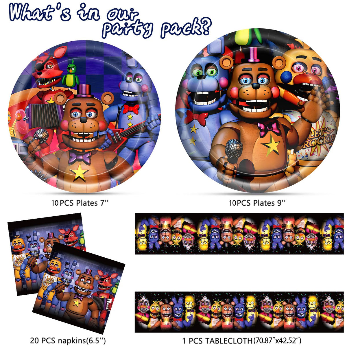 DMORED Freddy's print close-up highlighting vivid colors for party ambience