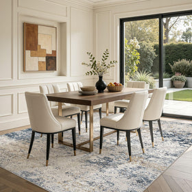 DMOYEST area rug non-slip-back ensures stable placement in high-traffic rooms