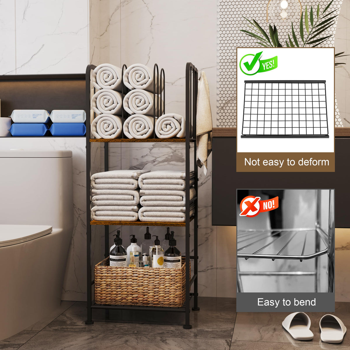 Dmticoasis towel rack is a versatile free-standing storage solution.