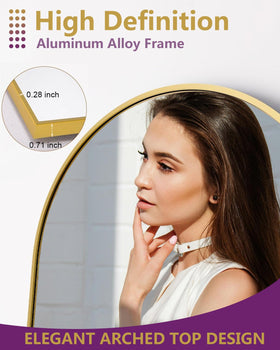 DMWOODFL versatile mirror for wall mounting or freestanding use