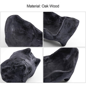 DN DECONATION oak wood black bowl adds boho farmhouse charm to dining tables.