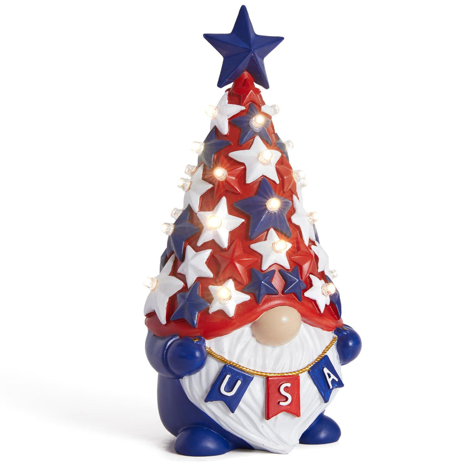 DN DECONATION patriotic gnome hat with LED lights adds cozy holiday ambiance.