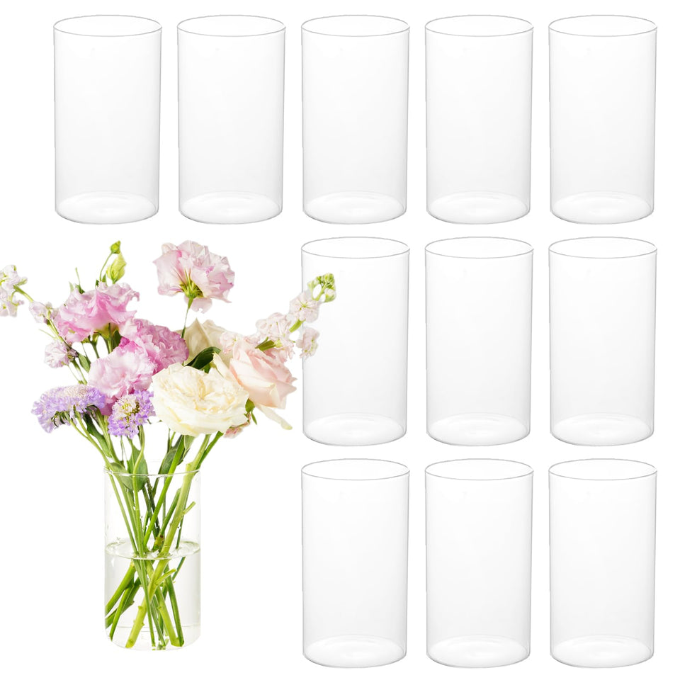 DNANAOL cylinder vases for centerpieces display flowers beautifully on tabletops.