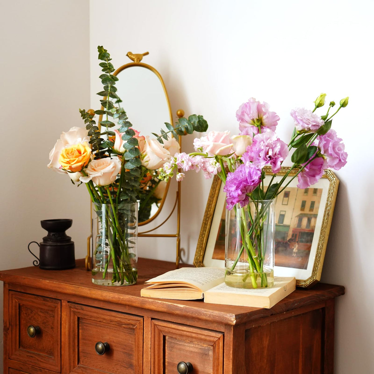 DNANAOL durable thickened glass with stable base enhances dining table centerpieces.