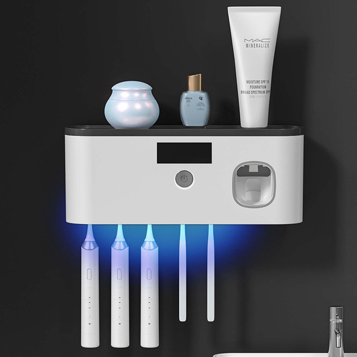 DNEXIMG toothbrush holder for bathroom wall mount keeps brushes organized