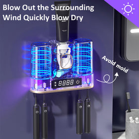 DNEXIMG wall mounted holder with toothpaste dispenser saves counter space