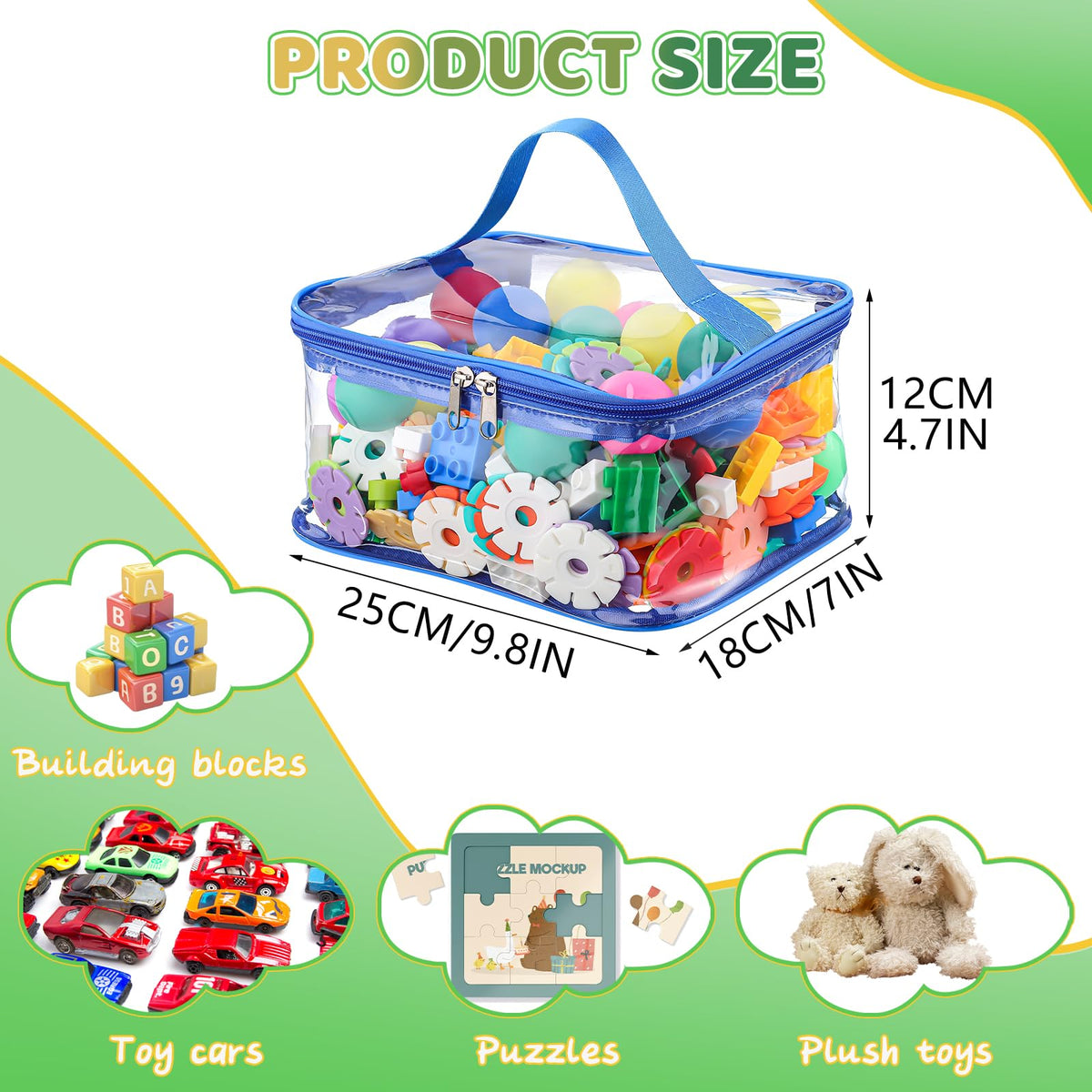 Dntorx colorful PVC bags keep toys dry and dust-free