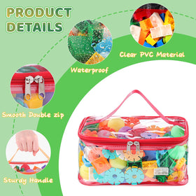 Dntorx transparent zip bags with wide opening for sorting
