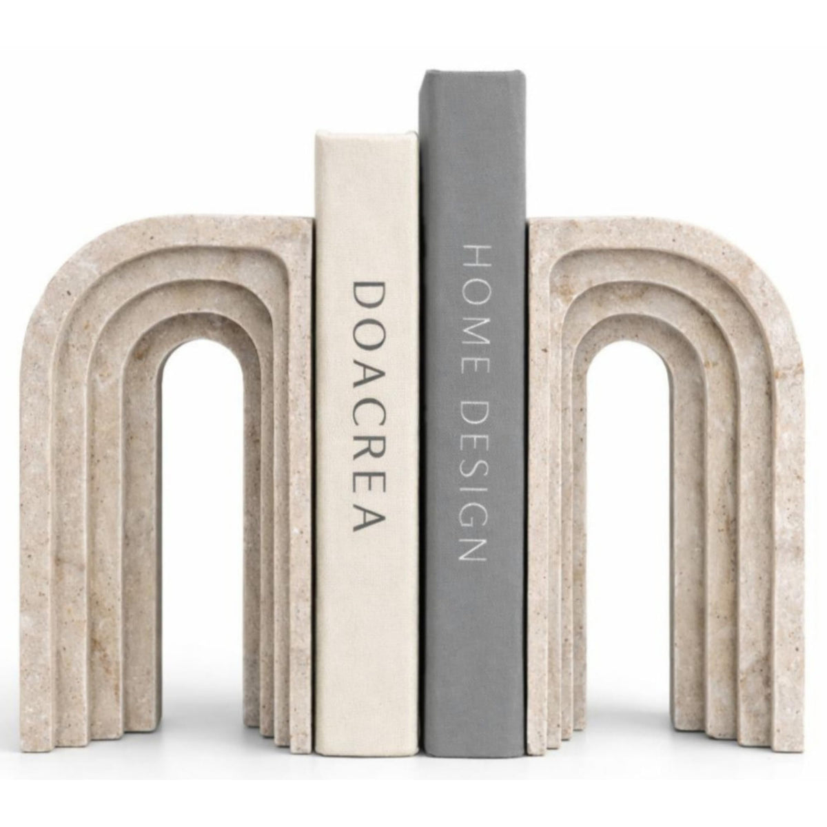 DOACREA heavy-duty stone-arches bookends provide stable support for heavy books.