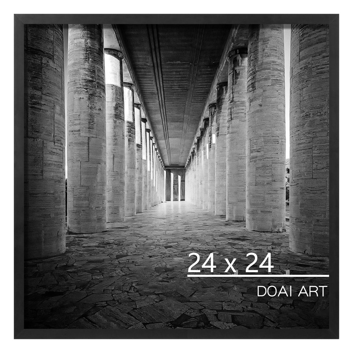 DOAI ART 24x24 frame front view with 23.5x23.5 viewing window for vibrant posters.