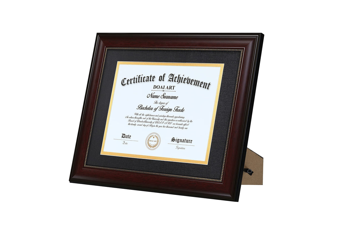 DOAI ART frame showing black over gold mat design.