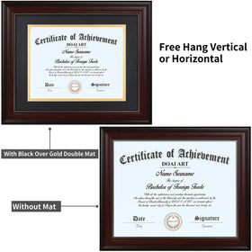 DOAI ART 11x14 frame without mat offers a clean certificate presentation.