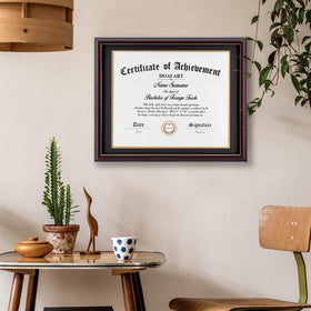 DOAI ART frame solid wood Cypress finish adds natural warmth to any office.