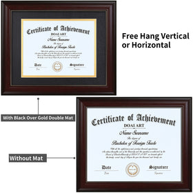 DOAI ART durable polystyrene frame protects documents.