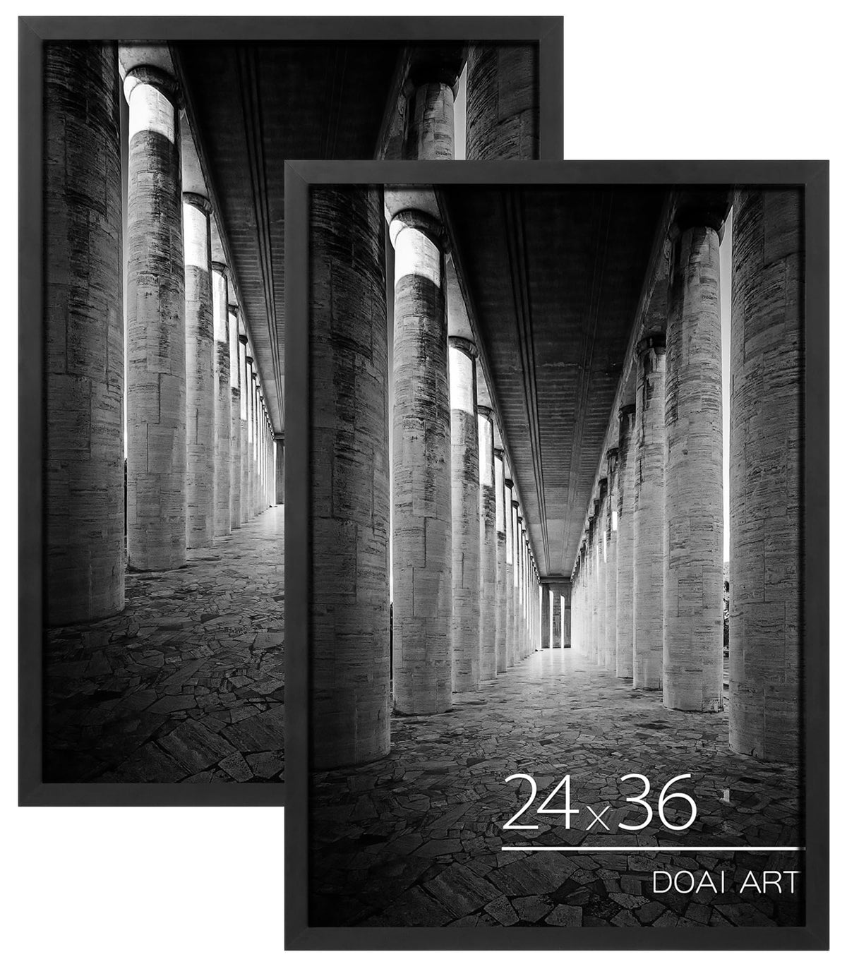 DOAI ART 24x36 black poster frame for wall display and easy memory sharing.