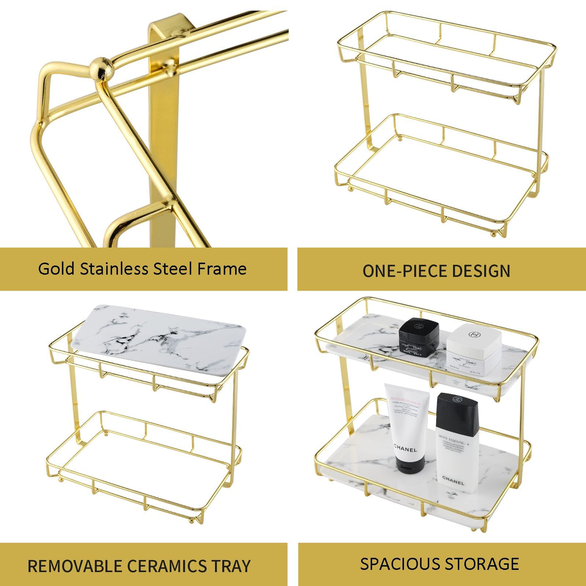 Dobbyby cosmetics storage shelf holds brushes, serums, and daily essentials.