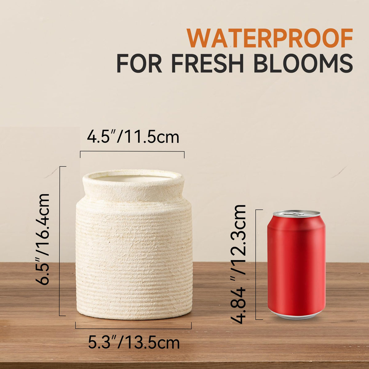 Dobbyby farmhouse ribbed vase closeup showing handcrafted texture.