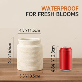 Dobbyby farmhouse ribbed vase closeup showing handcrafted texture.