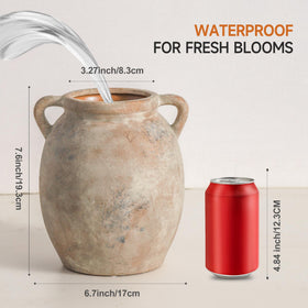 Dobbyby terracotta texture vase highlights rustic charm, perfect for pampas grass displays.