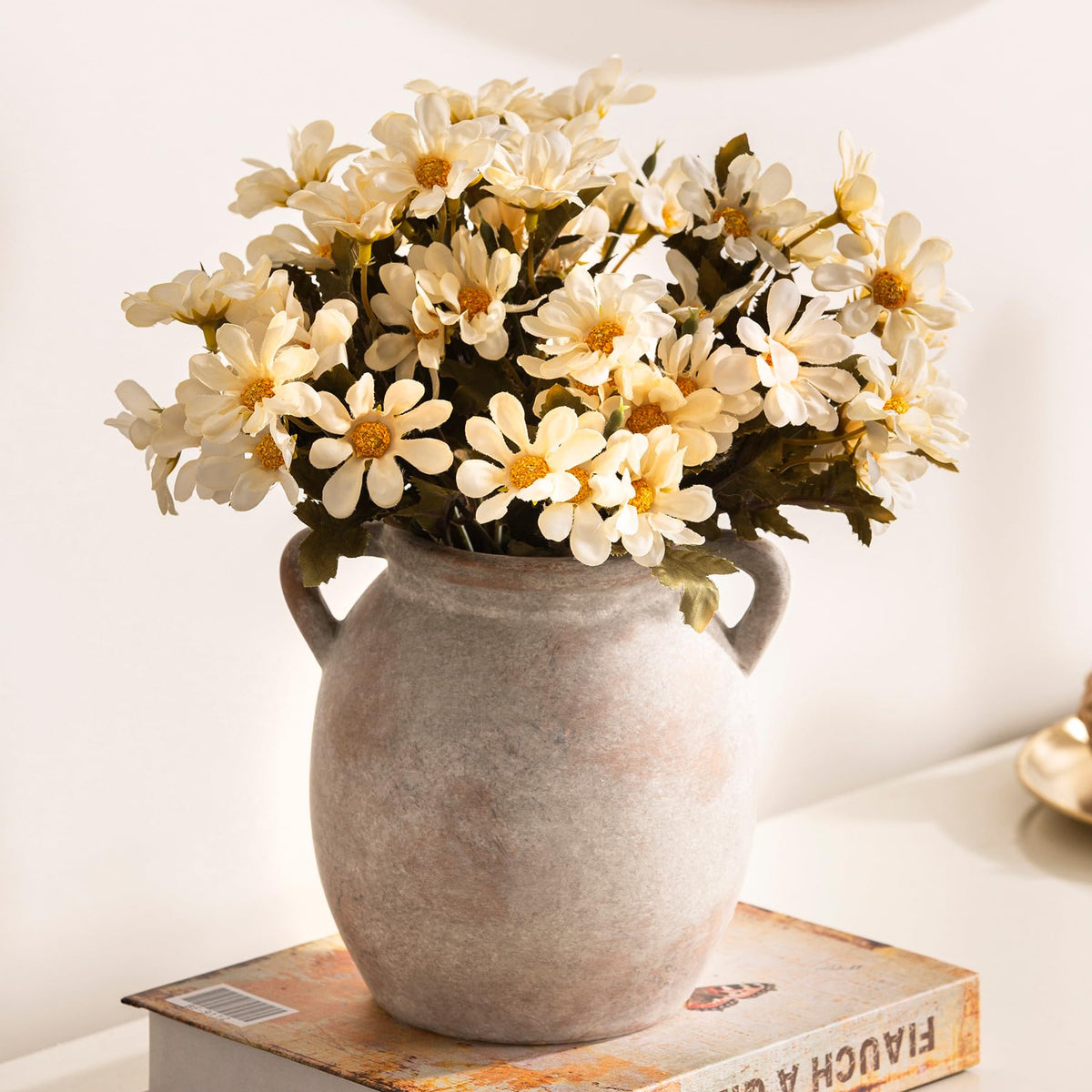 Dobbyby terracotta vase close-up highlighting warm glaze and crackle texture