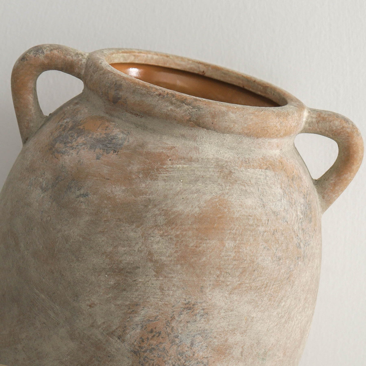Dobbyby whitewashed vase on table, a versatile decor piece for any room.