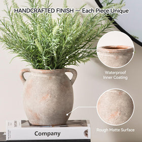 Dobbyby ceramic vase on shelf enhances farmhouse decor with a neutral tone