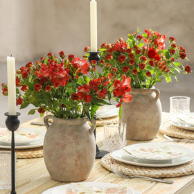 Dobbyby vase as wedding centerpiece, complementing natural florals and linens.