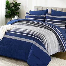 Dobuyly Navy Blue Queen Comforter with soft microfiber for all season warmth