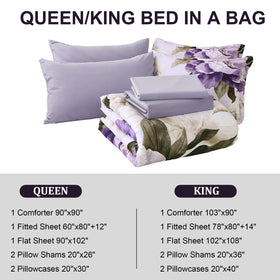 Dobuyly purple floral bedding close-up highlights vivid blossom detail and color richness